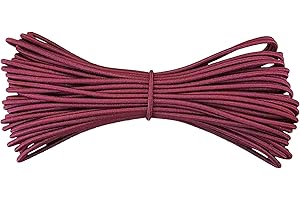 FABMANIA Round Elastic Cord - 2 mm Diameter - Burgundy - 5 metres