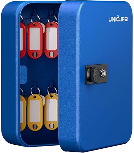 Uniclife Sleutelkast met 120 posities, met cijfercombinatie en sleutelslot, resetbaar, zwart, digitale veiligheidsopbergdoos, stalen sleutelorganizer met verstelbare