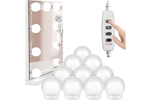 ‎RETOO Retoo 10 diod LED do lustra Hollywood, lampa do makijażu, toaletka, lustro kosmetyczne, lustro kosmetyczne, łazienka, możliwość ściemniania, 3 kolory