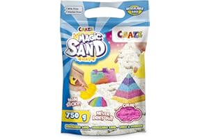 CRAZE MAGIC SAND | PINK Sand Refill-Pack 750g , Nachfüllpack bunter magischer Sand Knetsand für Bastelset Kinder , BPA-und glutenfrei