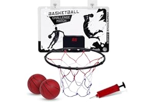 MUSEMUSY Canestro Da Interno Per Bambini, Canestro Basket, Mini Canestro Basket Kit Per Bambini E Adulti, Con 2 Palloni E Accessori Completi Per Il Basket, Uilizzabile Da Interno Ed Esterno Basketball Hoop
