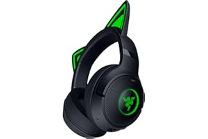 Razer Kraken Kitty V2 BT - Wireless Bluetooth RGB Headset with Kitty Ears for gaming and streaming (325 g, TriForce 40 mm Drivers, Bluetooth 5.2, Noise-cancelling Mics, 40-hour Battery Life) Black
