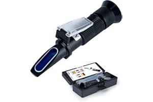 4-in-1 Frostschutz Refraktometer Frostschutzprüfer Ethylenglykol (G11/G12), Propylenglykol (G13), Handrefraktometer für Gefrierpunkt von Kühlwasser & Scheibenwasser, AdBlue (DEF), Batteriesäure