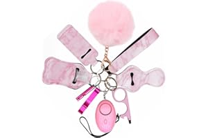 OQIMAX Taschenalarm für Frauen, 10PCS Schlüsselanhänger Set mit Schrillalarm, Selbstverteidigung Zubehör Schlüsselanhänger, Sicherheitsalarm für Frauen