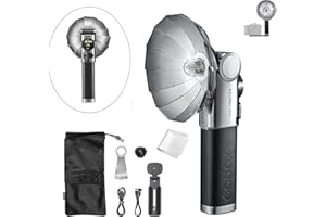 Godox Lux Master TTL Retro Kamera Blitzgerät mit Touchscreen-Bedienung, 6000K±300k CCT, GN25 460 Vollleistung, S1/S2 Optische Steuerung, Type-C Ladung, für Canon, Nikon, Sony Kameras und andere