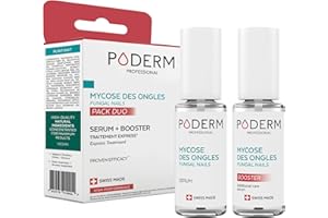 PODERM - LOT MYCOSE ONGLE SEVÈRE 2 PRODUITS | 2 Best Sellers | Traitement complet spécial Mycose difficile à traiter | Soin professionnel pied/main | Facile & rapide | Swiss Made