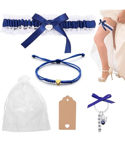 1 Giarrettiera Con Fiocco Sposa, Giarrettiera Sposa Stile Pizzo, Adatto Per Accessori Da Matrimonio E Decorazioni Per Feste, Cerimonie Di Laurea, Adatto per Circonferenza Coscia 33 - 66 Cm (Blu 1 Giarrettiera Con Fiocco Sposa, Giarrettiera Sposa Stile Pizzo, Adatto Per Accessori Da Matrimonio E Decorazioni Per Feste, Cerimonie Di Laurea, Adatto per Circonferenza Coscia 33 - 66 Cm (Blu