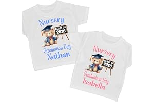 Personalised Nursery Graduation Day 2026 Tee T-Shirt Boy Girl Childrens Kids Outfit Gift
