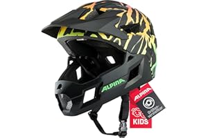 ‎ALPINA Alpina Rupi - Leichter und Sicherer Fullface-Helm für Kinder und Jugendliche, passend für Mountainbike-Einstieg, Abnehmbarer Kinnbügel, Verstellbare Passform, Optimal Belüftung