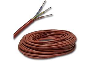 EBROM SIHF Kabel silikonowy, 3 metry np. do sauny 3 x 1,5 mm², czerwonawy