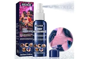 HONGECB Spray Per Capelli Glitterato, Make Up per Viso e Corpo, Glitter Spray per Carnevale, Halloween, Natale, Club e Mascherate, 60ml