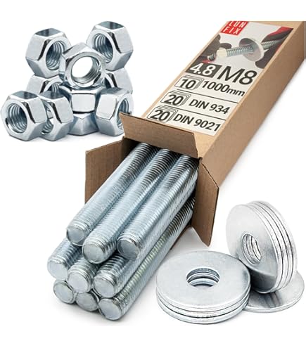 20 stuks M5 x 20 mm lange stangmoer, schroefdraadmof, verzinkt
