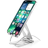 FadyDail Supporto Telefono Regolabile Porta Cellulare da Tavolo in Alluminio, Antiscivolo e Pieghevole Supporto Dock per iPho