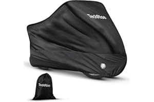 TechRise Funda Bicicleta para 2-3 Bicicletas, Funda Bicicleta Exterior Impermeable Anti Viento Polvo UV con Orificios de Cerradura y Bolsa de Almacenaje para Bicicletas de Montaña/Carretera