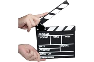 Veewon Wooden Director Action Sign Prop Film Movie Clapper Board Director's Film Slateboard,7.8"x8"/20cm x 21cm