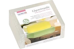 GLOREX 6 1600 121 – ekologiczne mydło glicerynowe, przezroczyste mydło na bazie neutralnej dla skóry, testowane dermatologicznie, 100% wegańskie, blok 500 g jako podstawa do odlewania mydła