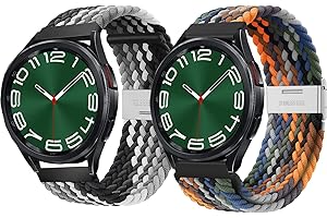 elfofle Nylonowy pleciony pasek 20 mm, kompatybilny z Samsung Galaxy Watch 6 / Watch 5 Pro / Watch 4 40 mm / Galaxy Watch 6 Classic 43 mm / LET, miękki, rozciągliwy, zapasowy pasek do Huawei Watch GT3