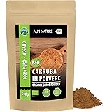 Farina di carrube biologica (500g), Farina di polpa di carrube, polvere di carruba fondente, da coltivazione biologica contro