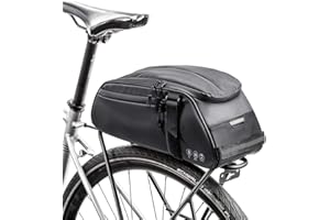 Achort Sac de Porte-Bagages arrière de vélo 8L Sac de Siège de Porte-vélos Sac de Selle de Vélo Multifonctionnel Etanche Sac à Main Sac d'épaule Sacoche de vélo en Plein air (Noir)