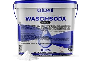GiDeli Tvättsoda 5 kg i Hink - Rent Natriumkarbonat i Pulver | Blekning av tvätt, rengöring av tvättmaskin och avlopp, mot fe