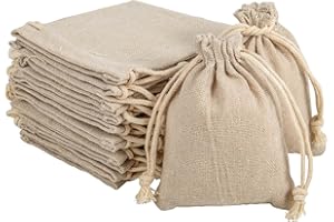 PACKRA 30 Sacs en Lin, Sachet Lin 7x9cm, Petit Sac Cadeau Avec Cordon de Serrage, Sac Cafe Toile de Lin, Pochon Tissu Mariage