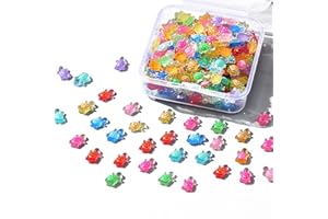CutitiUU 200 Pieces Tiny Turtles for Crafts Luminous Mini Resin Turtles,200pcs Mini Glow-in-the-Dark Turtle + Storage Case,Luminous Resin Animals,Cute Tiny Animals for Crafts (6 * 8mm)