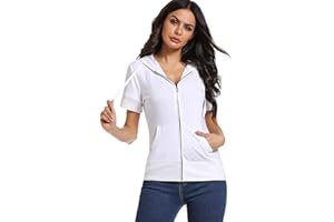 MISS MOLY Felpa con cappuccio a maniche corte con zip per Donna