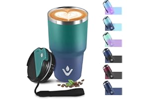 KOLLYKOLLA Mug Isotherme 600ml 20oz, Tasse à café Double Paroi, Réutilisable, Thermo Café Acier Inoxydable 304, sans BPA, Tumbler Tasse Isotherme pour École, Sport, Bureau, Gym, Yoga, Camping, Randonnée