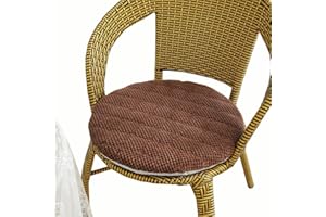 UYEOCO Cuscini Rotondi per Sedie Cucina set da 4/2/1, Diametro 30/35/40/45/50cm Cuscini per Sedie Antiscivolo per Sedie da Pranzo,Esterno, Giardino, Cucina, Ufficio, Soggiorno(Dark Curry,1PC_40CM (15.7IN))