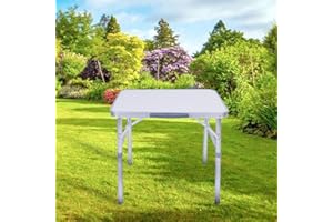 YAGOSODEE Square Folding Table 2FT, Portable Camping Picnic Table, with 2 Adjustable Height 25/56cm(9.8/22in), Aluminum Alloy Desk Stand, with Portable Handle for Outdoor Garden Picnic BBQ Cooking