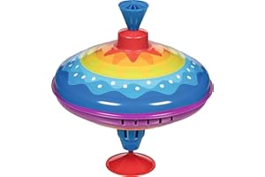 goki 53778 - Toupie bourdonnante en tôle - Toupie colorée Qui apporte Joie et Plaisir à la Chambre de Votre Enfant - Toupie Classique avec Pied - Hauteur : 21 cm - À partir de 1 an