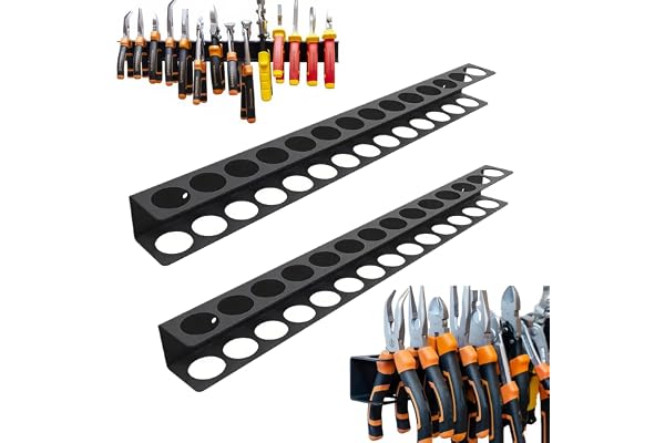 Chenboow Organisateur Tournevis, 2 Pièces Support Mural, Étagère Murale en Acier, Porte-Outils pour Garage et Sous-Sol