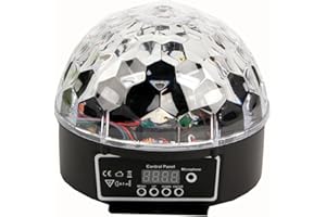 VStoy Super Beautiful LED RGB Crystal Magic Effect Ball Light,DMX 512 Automatic Strobe Lamp,Sound Activated Disco DJ Stage Lighting Play for KTV Christmas Party