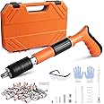 Manual Mini Steel Nail Gun 5 Gears Power Adjustable Wall Nail Guns for Ceiling，Manual Steel Nails Gun Tool, Concrete Nail Gun, Mini Portable Nail Shooting Machine with 200 Nails (Nail Gun Set)