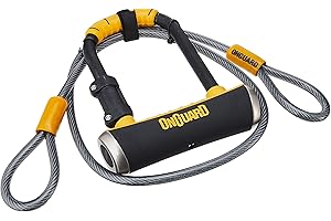 OnGuard Pitbull Mini DT-8008 Bike Lock, Keyed Shackle Locks, High Security & Reliable, Lock With Co-Moulded Crossbar, Locks Shackle On Four Sides, Hardened Steel Cycle Lock, Black, 9.0x14.0 cm