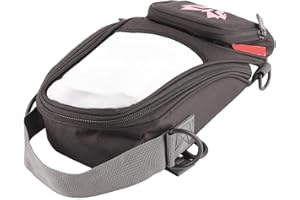 YCTZE Wodoodporna Torba na Zbiornik Motocykla, Torba na Paliwo 4,5 L z torbą na Telefon, Mocowanie Magnetyczne (Czerwony)