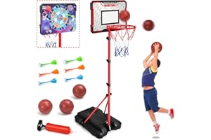 MELAND Basketball Hoop - Basketball Hoop for Kids with 3 Mini Basketballs Indoor & Outdoor, Toys for 3+ year old Boys Girls Xmas Gifts