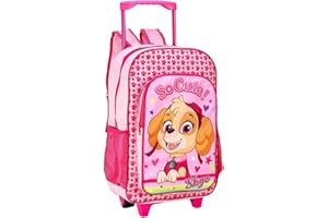 TOP LINEN (NW) LTD Top Linen Kids Travel Trolley Backpack - Wheeled Suitcase Rucksack Bag - Children Favourite Characters Foldable Carry-on Luggage Carrier Bag - Deluxe Paw Patrol So Cute Back Pack