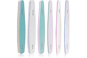 Keiby Citom Lima De uñas Profesional Gel Acrílico Limas uñas para Arte de Uña papel de lija esmerilado Pulido Manicura 6 Piezas