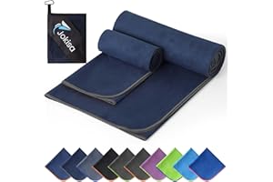 Ręczniki sportowe Jokisa, zestaw 2 (180 x 90 cm + 100 x 50 cm), mikrofibra, szybkoschnące, bez piasku, do fitnessu, na plażę, kemping