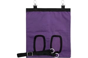 Rumyve Rabbit Hay Feeder Bag,Long Wear Feeder Bag,Oxford Fabric Hanging Bag,Small Animals Hay Feeder Bag for Rabbit Guinea Pig Hamster(Purple)
