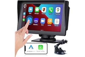 EYETOO Wireless Car Stereo for Apple Carplay & Android Auto with Bluetooth 5.0, 7'' Touchscreen Portable CarPlay Car Radio with Siri, AUX, FM, Multimedia Player, GPS Navigation, Hands-free Calling, Airplay