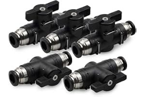 Pneumatiska kontakter, 5 stycken pneumatiska kulventil 6 mm, kontrollventilbeslag, push to connect styrventilsbeslag, för pne