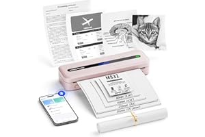 Itari Mobilna drukarka A4 w podróży, drukarka termiczna Bluetooth A4, mała drukarka, aktualizacja 300 DPI, mała drukarka do telefonu komórkowego, przenośna drukarka, obsługuje wiele rozmiarów, papier
