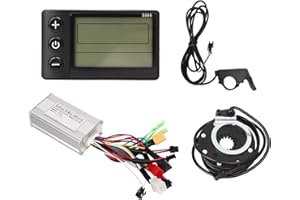 BuyWeek Kit Controller Motore Brushless Bici Elettrica, 24V 36V 48V 250W 350W Bicicletta Elettrica 17a Controller S866 Display LCD Misuratore Pollice Acceleratore 8 Sensore di Assistenza Magnetica