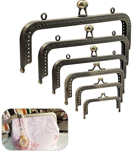 3 Maniglie Per Borsa In Alluminio PH PandaHall - Kit Kiss Lock Con Telai Di 3 Misure Per Riparazione E Cucito