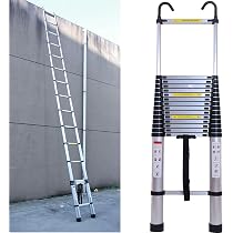 Échelle Télescopique 2,6 M - Barre Stabilisante, Un Bouton, Aluminium 150 Kg - Parfaite Pour La Maison