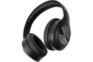 Siindoo JH-923 Wireless Over Ear Headphones, 65 Hours Playtime, 3EQ Sound Modes, Hi-Res Audio with Deep Bass Microphone, Foldable Lightweight Bluetooth Headphones for Travel/Office/Phone/PC (Black)