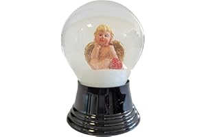 VIENNA SNOWGLOBE Schneekugel Echtglaskugel - Fast wie echter Schnee Motiv: Engel mit Herz, 8 cm