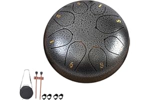 YUCHIFA Rain Drum for Outside Garden, Rain Drum, Steel Tongue Drum Rain Chime,Drum Rain Chime Waterproof,Rain Drum for Garden Instrument,for Camping, Meditation or Yoga (8-tone 6-inch,N)